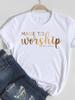 (Asian Size) Women Tee Top Short Sleeve Fashion Print Lady Faith Lovely Trend Cute Clothing Casual Tshirt Female Graphic T-shirts