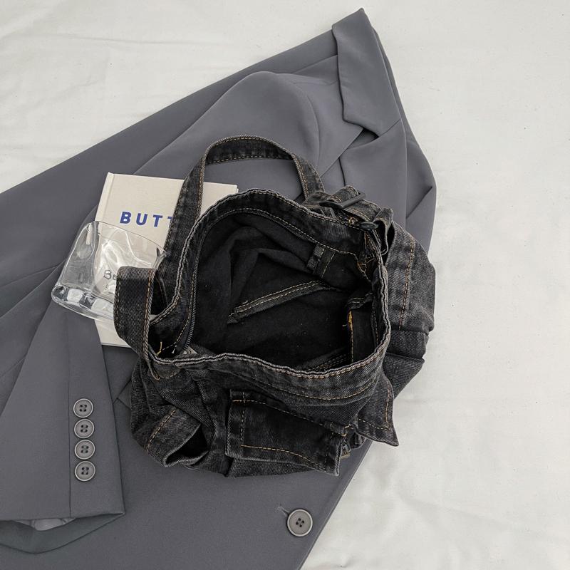 Женская сумка-тоут большой вместимости для поездок на работу из денима, сумка через плечо