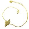 [Q1337] - Gold 'Cactus' Handcrafted Bracelet - 15x8 Mm
