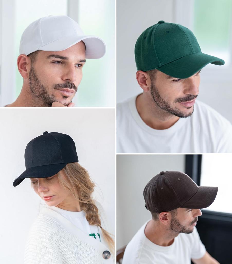 [STREAM] [Stay Beautiful Style] Cap Men's Deep UV Protection Plain Hat Easy To Care 100% Polyester Running Baseball Cap (Black)