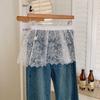 Balletcore Mini Lace Skirts Lace Up Butt Curtain Sweet White Lace Fart Curtain  Girl