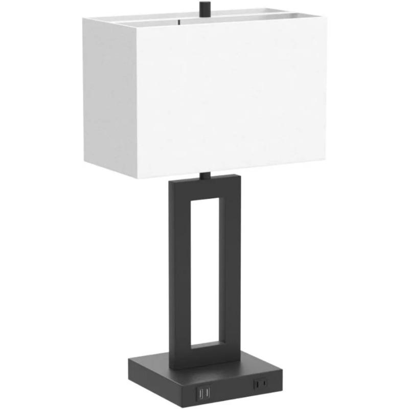 Set of 2 Modern Touch Control Table Lamps with 2 USB Ports, 22’’ Large Bedside Nightstand Lamps 3-Way Dimmable Desk Lamp