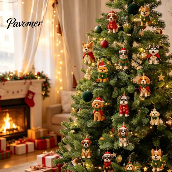 Подарочная коробка для мальчиков и девочек, Адвент-календарь с собаками, 2D акриловые украшения с породами, 24 дня, Рождественские подарки для вечеринки, Календарь обратного отсчета для энтузиастов с 24 щенками