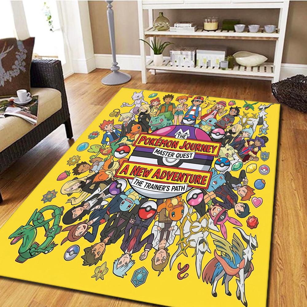 Pokemon Bedroom Living Room Carpet, Home Decor Cool Movie Mat Play Floor Rug -HE46