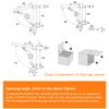 Lid Support Hinge Folding Lid Lift Up Stay Buffer Damper with Soft Close Adjustable Stop in Any Position for Wardrobe Cabinet