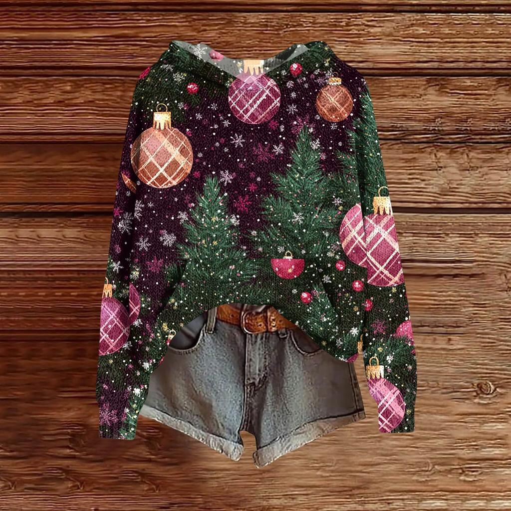 Женская модная повседневная толстовка с капюшоном и длинными рукавами с принтом