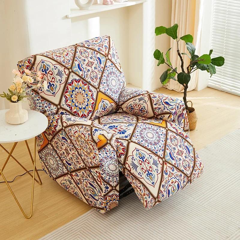 1/2/3seater Recliner Sofa Covers for Printed All-inclusive Relax Armchair Cover Stretch Couch Protector Funda 3 Plazas