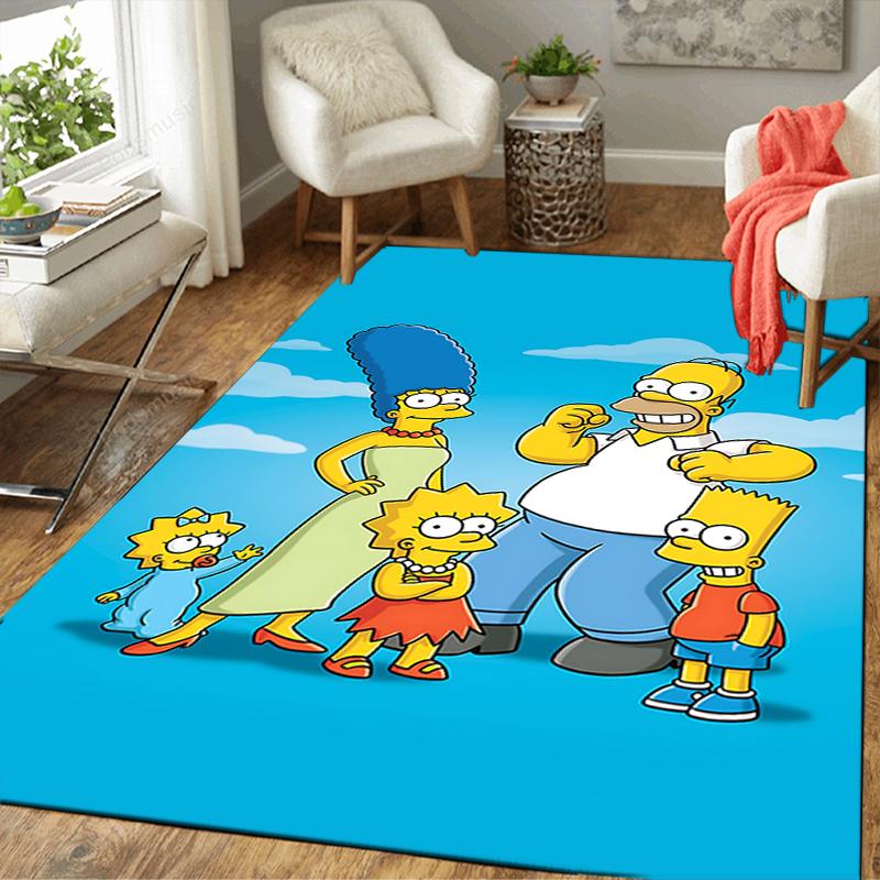 1Pc Simpson Family Portrait Rug Office Carpet Indoor Outdoor Doormat Nonslip Soft Living Room Christmas Halloween Gift D922831