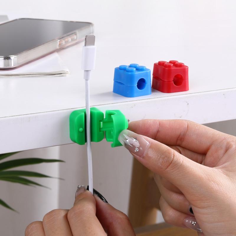 6 шт./набор Красочный магнитный органайзер для кабелей Держатель Самоклеящийся фиксатор для проводов Зажимы для кабелей для дома, офиса, для организации под столом