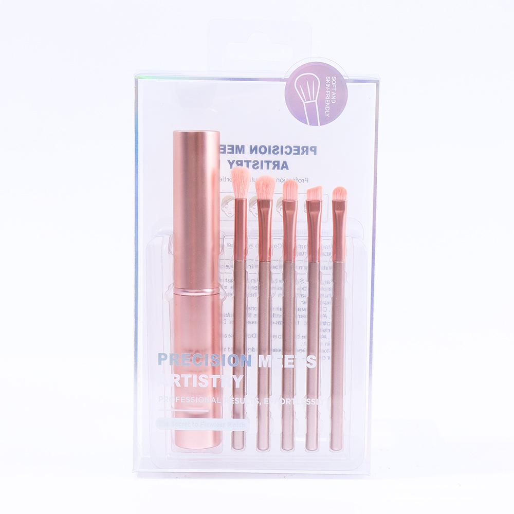 Cangzhou 5-Piece Eyeshadow Brush Set with Storage Bucket – Strong Grip, Minimal Powder Absorption & No Flyaway Powder
