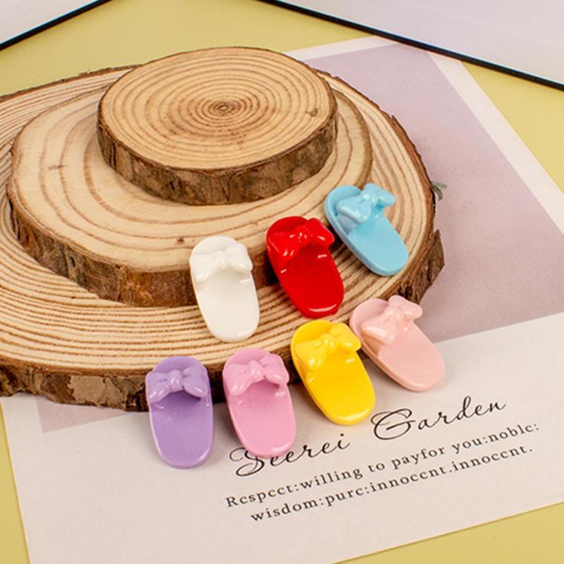 10 шт. кукольный домик миниатюрные аксессуары имитация бантик тапочки модель игрушки