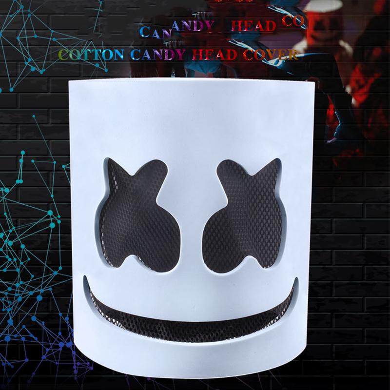 Glowing DJ Marshmello Glowing Mask Event Music Festival Concert Masquerade Bar Party Accessories DIY LED Marshmallow Cos Mask