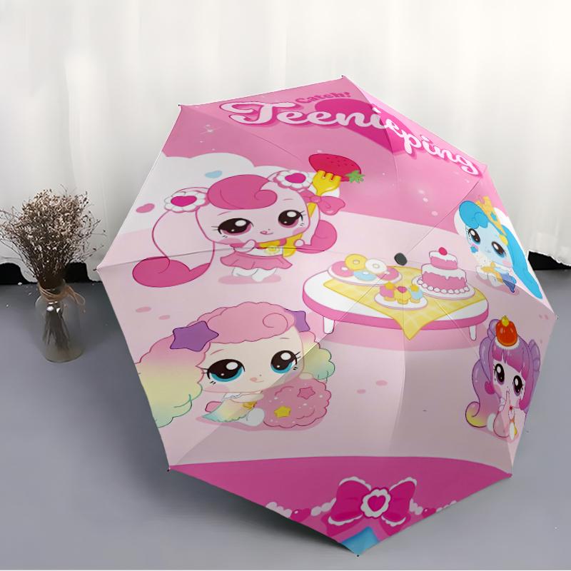 1pc Catch Teenieping Magic Sweethear (4) Umbrella, Sun Protection, And UV Shielding. It Has Eight Sturdy Ribs for Outdoor Use And Perfect Gift