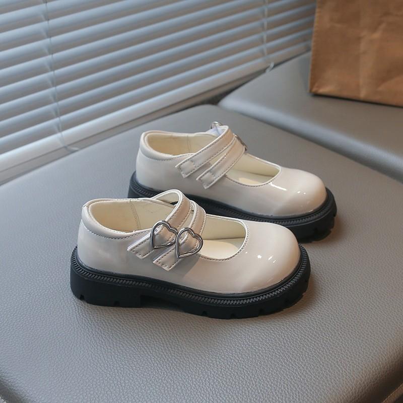 Girls Black Leather-Like Flat Shoes School Formal Performance Comfortable Soft Sole Kids Dress