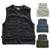 Мужской жилет с несколькими карманами, летний жилет без рукавов на молнии с v-образным вырезом, жилет-карго для уличной фотографии, свободный жилет