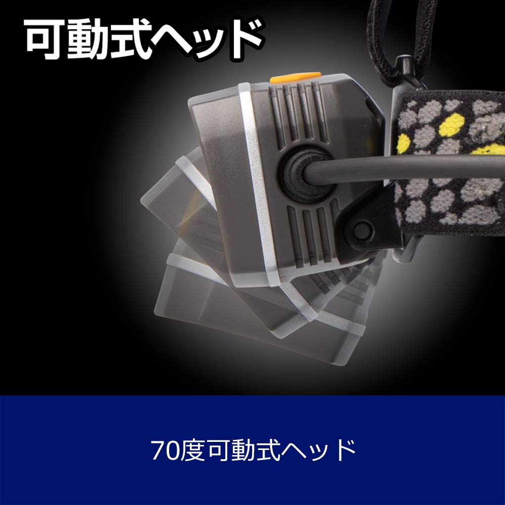 Светодиодная фара GENTOS [Яркость 400 люмен, практичное освещение в течение 6 часов, высокая цветопередача, теплые светодиоды, задний фонарь распознавания] Использует 3 батарейки типа AA