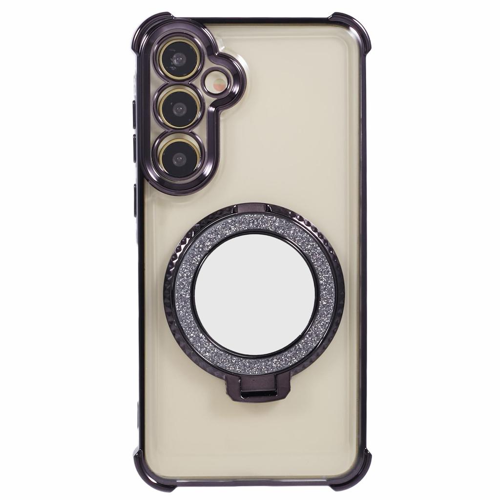 For Samsung Galaxy A35 5G Side Heart Pattern Case Kickstand TPU Phone Cover with Mirror