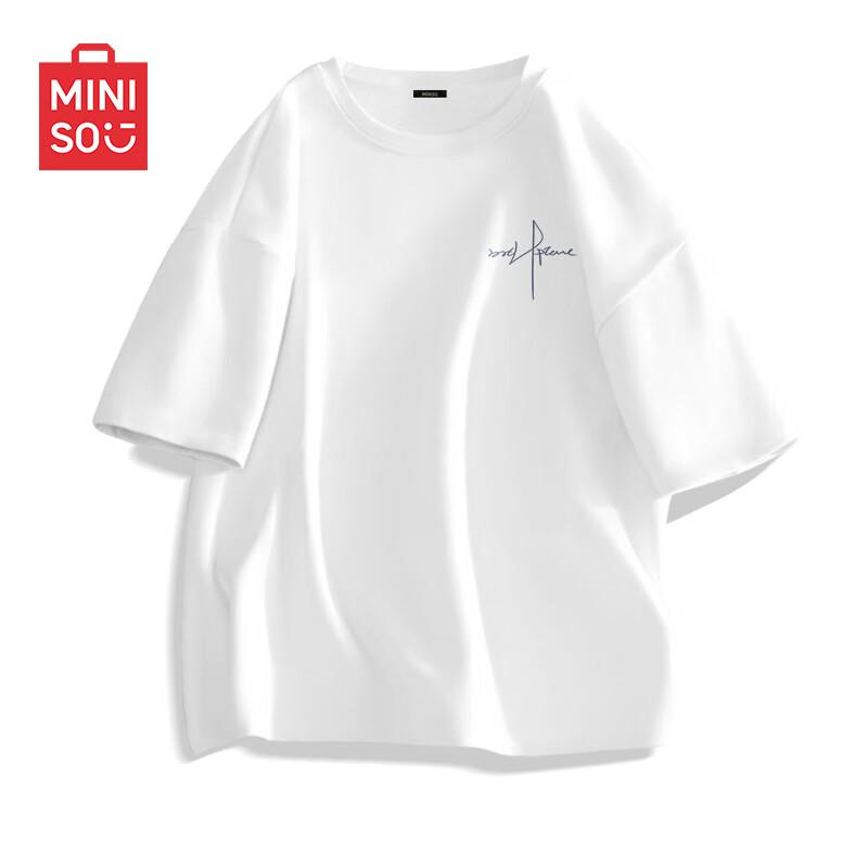 MINISO Мужская летняя свободная футболка из чистого хлопка