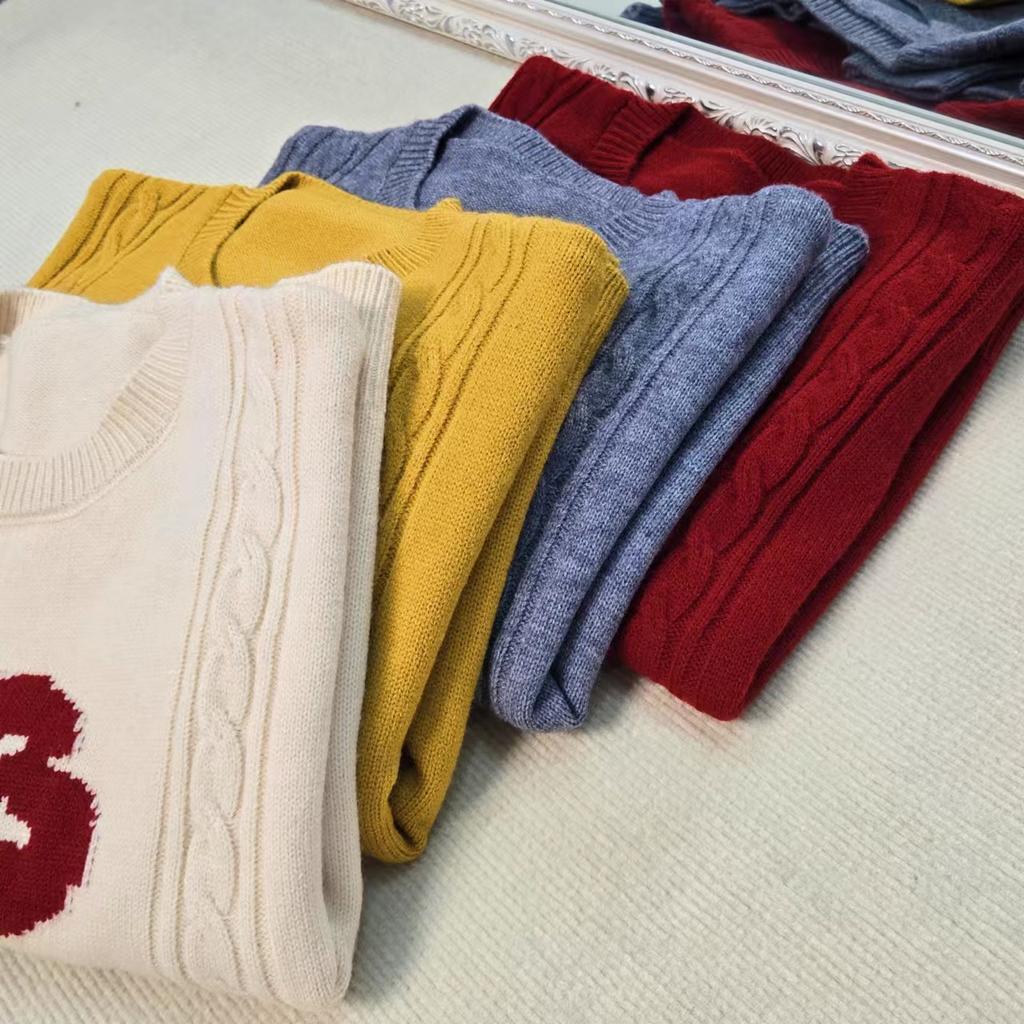 Dimanaf 2024 Новые осенние свитера, пуловеры, женские свитера с цветочным принтом, вязаные свободные свитера