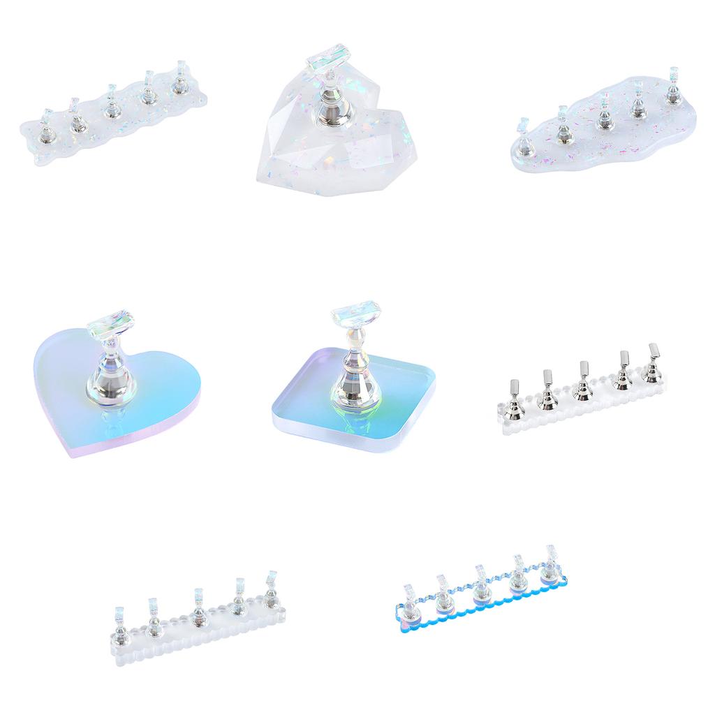 Nail Stand for Press On Nail Holder Acrylic Nail Art Display Stand Magnetic Nail Tips Practice Holder Salon Supplies