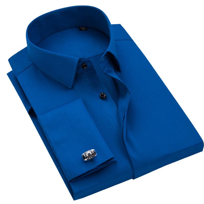 Мужская роскошная бамбуковая рубашка с длинным рукавом - Business Casual, скрытая пуговица, идеально подходит для весны и осени