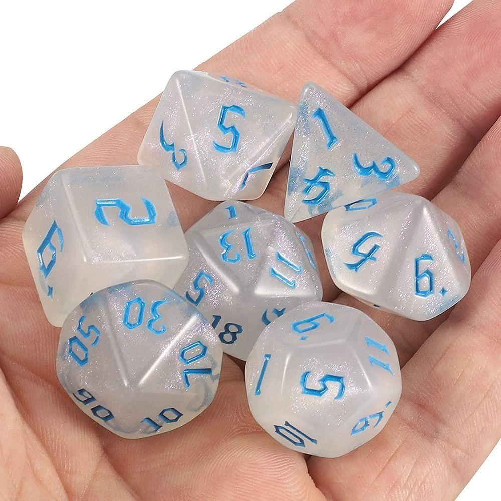 7Pcs/Set Acrylic Polyhedral Dice D4 D6 D8 D10 Game Dice New DND Dice For TRPG DND