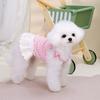 Pet Clothes Spring and Summer New Suspender Princess Dress Tulip Suspender Teddy Dog Small Fresh Floral Pit Strip Skirt