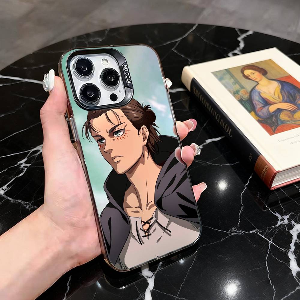 Атака титанов Крутой E-Эрен Y-Йегер Чехол для телефона For iPhone 17,16,15,14,13,12,11 Plus,Pro,Цветной Серебряный Чехол для телефона Funda Cover
