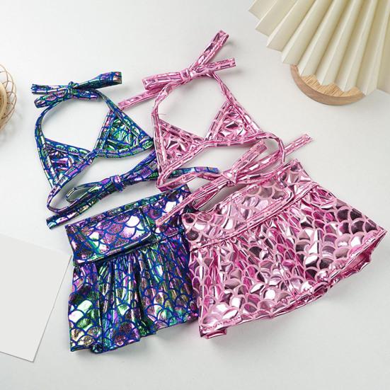 Бикини-платье для собак, сверкающий купальник для собак, купальный костюм «русалка» с блестящей чешуей, летний пляжный наряд для маленьких и средних кошек и собак