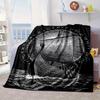Viking Ship At Sea Blanket Flannel Blanket for bed, sofa, Camping, Hiking, Picnic Essentials, gift for family Fan gifts