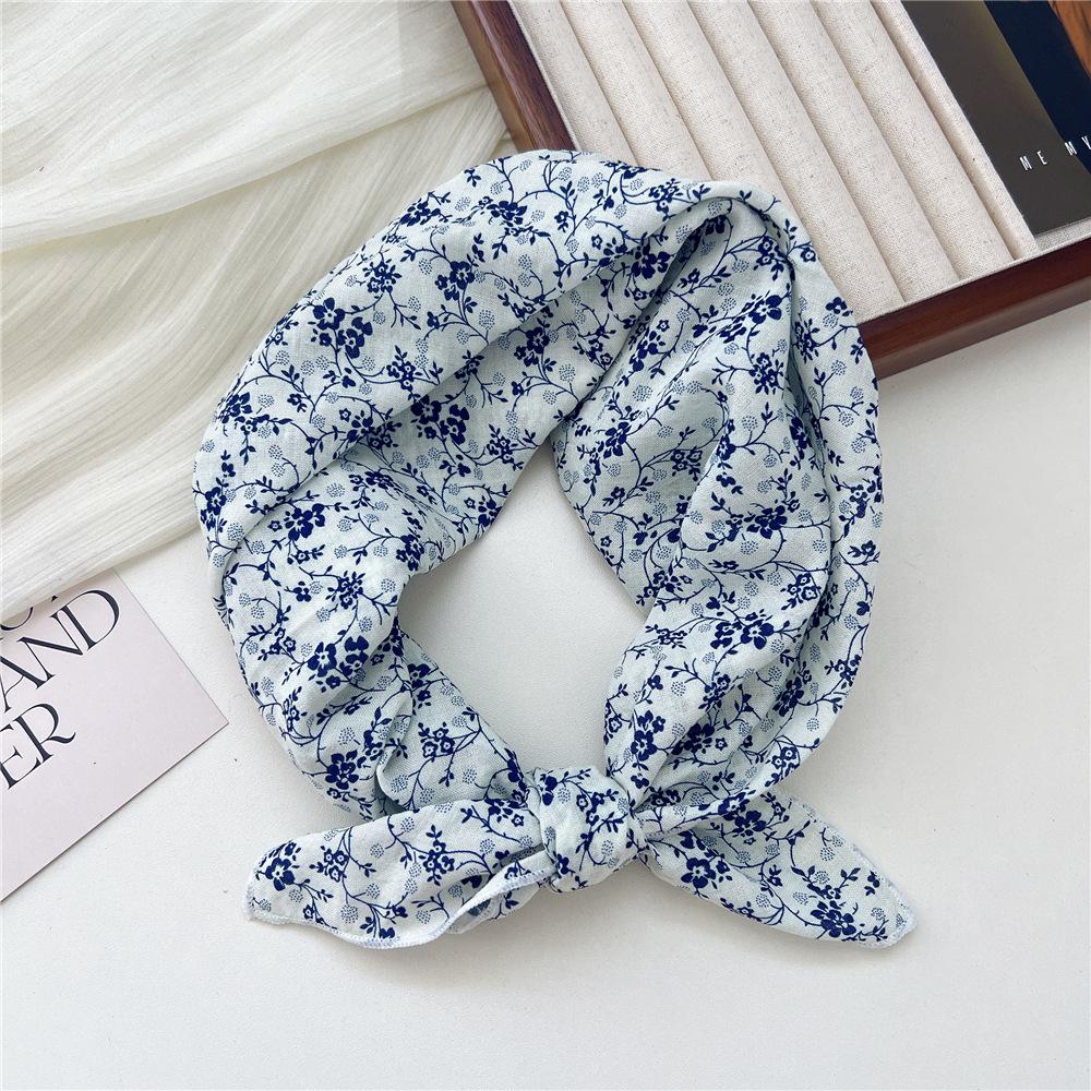 Маленький квадратный шарф из хлопка и льна, шелковый шарф, женский, весна и осень, новый стиль, художественный и универсальный, модный, темпераментный шарф-повязка на голову