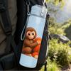 1PC Two Monkeys Hugging Cute 750ml Color Plastic Sports Water Bottle Leakproof Flip Straw Lid Suitable for Sports Office Home Use