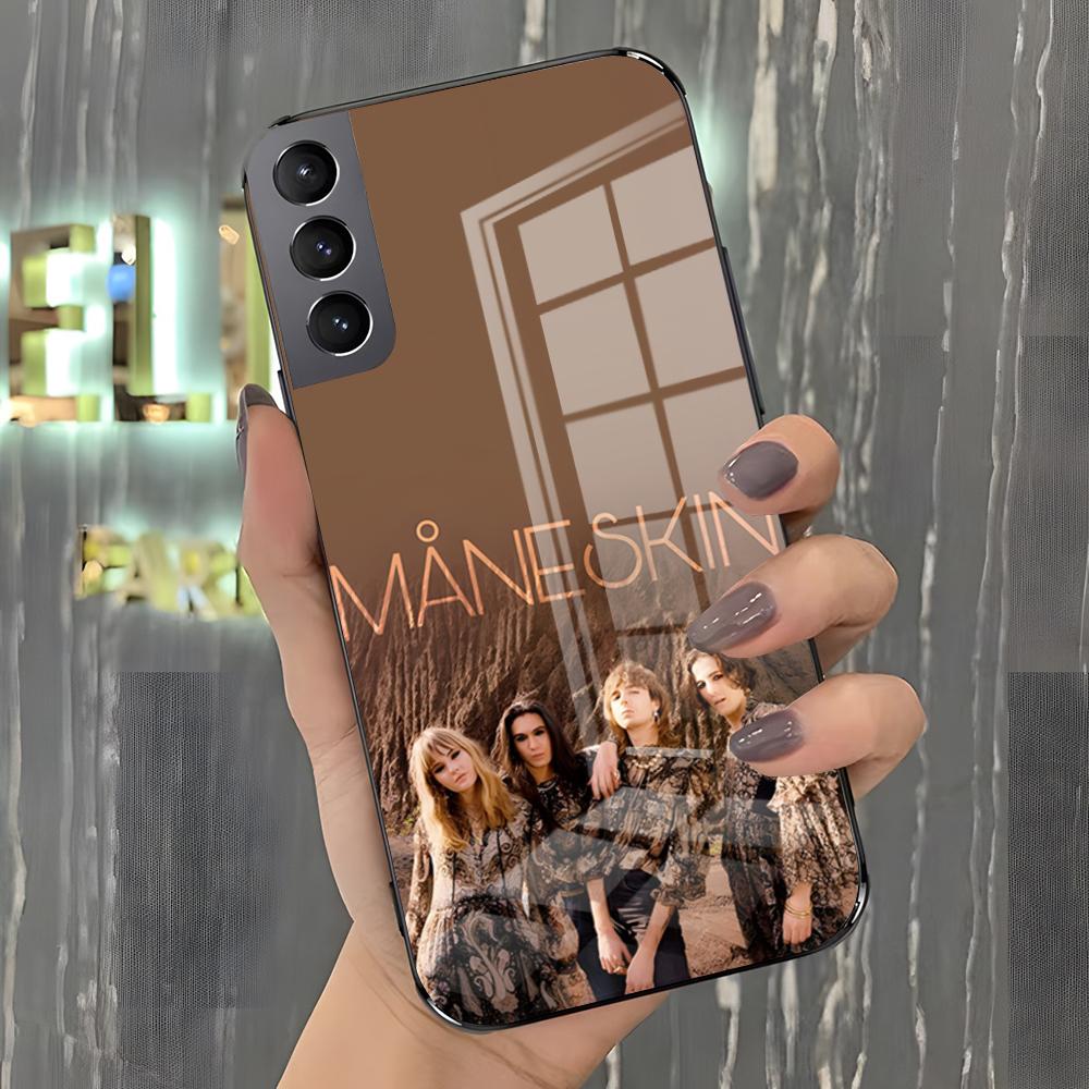 Чехол для телефона M-Maneskin для Samsung A25 A13 A33 5G A54 A36 A35 A56 A52 A14 Ударопрочный стеклянный чехол