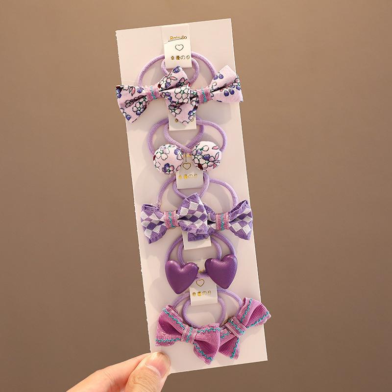 5Pair Cute Hair Band for Girls Sweet Pricess Fashion Hair Rope for Toddler Girl Lovely Elastic Hair Band Baby Headwear