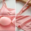 Women Sexy Soft Cozy Camisole with Built In Bra Adjustable Shoulder Strap Vest Tank Tops