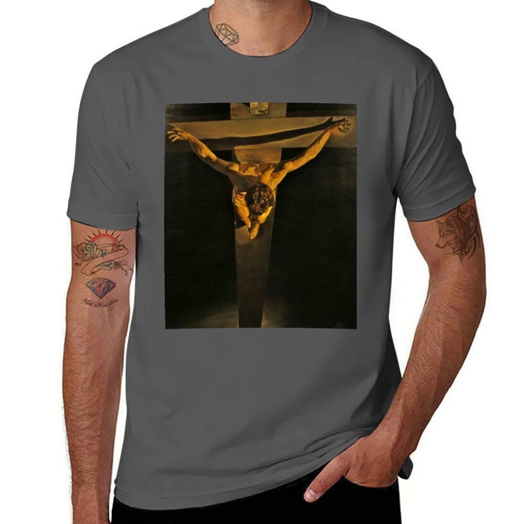 Salvador Dali Painting Christ Of Saint John T-Shirt t shirt man plain t shirts for man graphic vintage T-Shirt