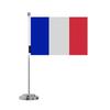 Drapeau De Bureau - France - 14 X 21 Cm - Polyester - Impression Recto/verso - Acier Inoxydable