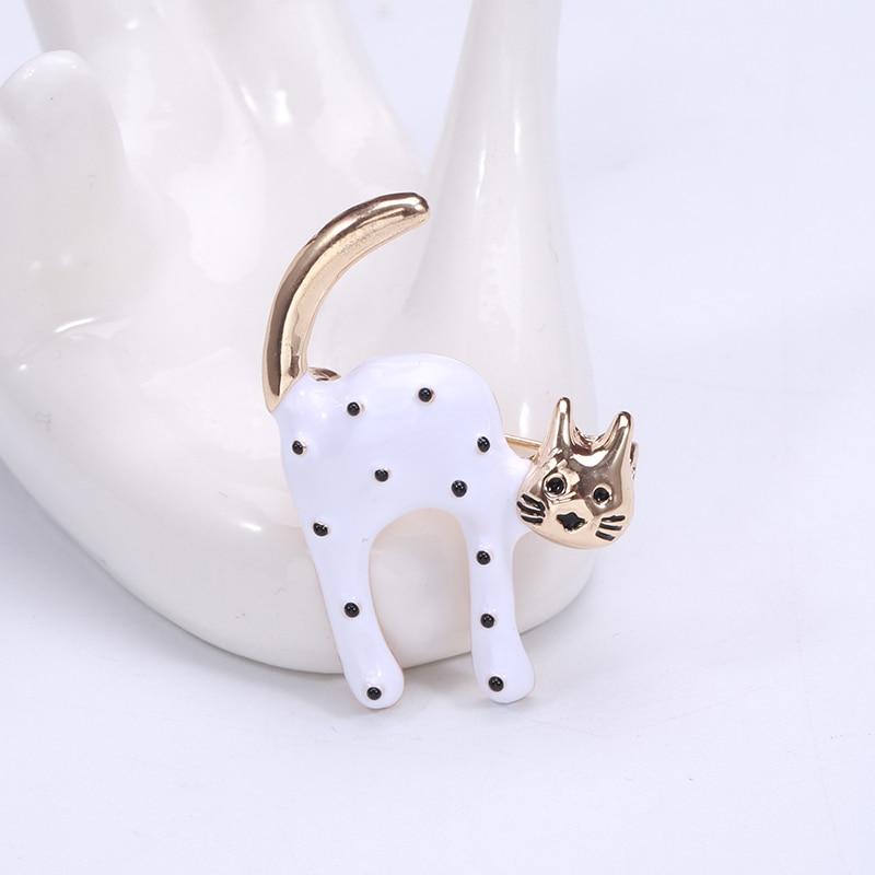 Blucome Броши в форме сгорбленного кота, воротник костюма, булавки для лацканов, модный новый стиль, свадебные булавки для корсажа, ювелирные изделия, зажим для девочек