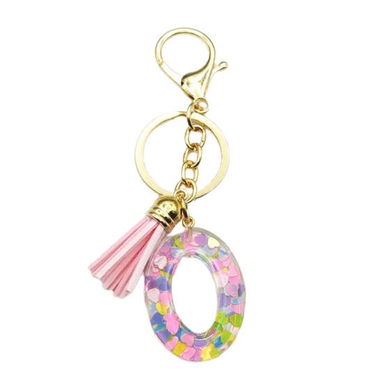 Красочный акриловый брелок с розовыми кистями, декор, буквенная чашка, кулон, брелок для ключей, украшение для бутылки с водой, подарок на день рождения