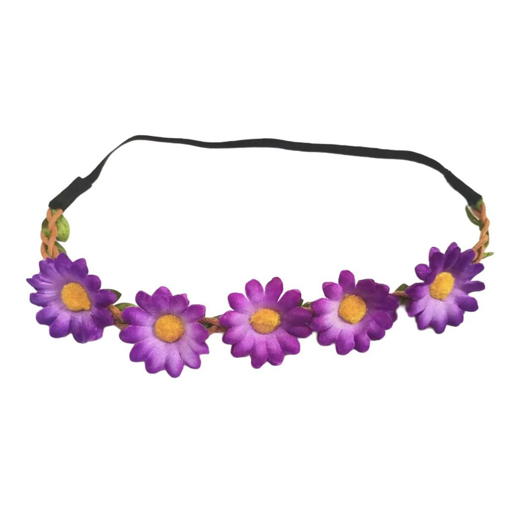 Unique Floral Wreath Daisy Hair Accessories Elastic Flower Headband Headwear For Festivals And Weddings Halloween Party