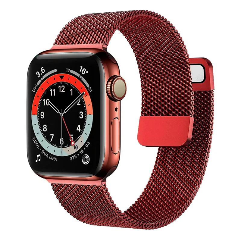 Миланская петля для Apple Watch Band 44 мм, 40 мм, 45 мм, 41 мм, 38 мм, 42 мм, 49 мм, 45 мм, браслет-ремень iWatch Series 9, 8, 7, 6 SE 5 Ultra 2, ремешок