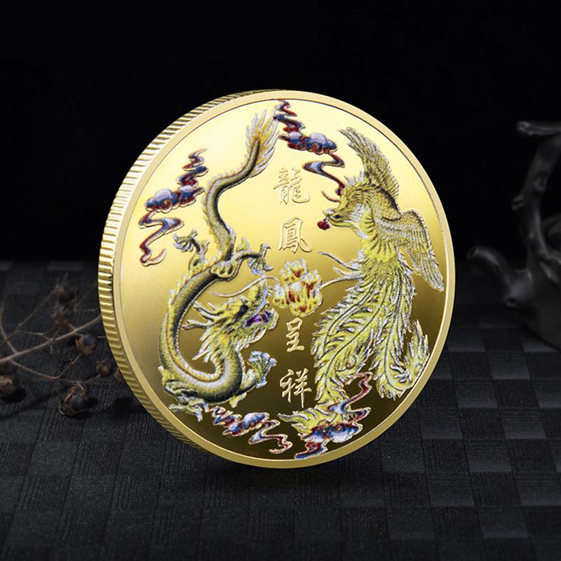 Процветание, принесенное драконом и фениксом, памятная монета, традиционная ADM