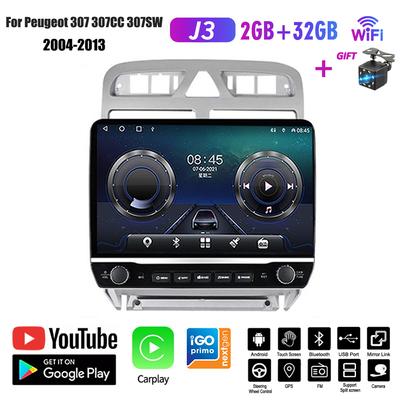 Для Peugeot 307 307CC 307SW 2001-2013 с кнопочной ручкой 10 дюймов автомобильное радио Мультимедиа Carplay 2Din стерео аудио Android видео 2 + 32 ГБ