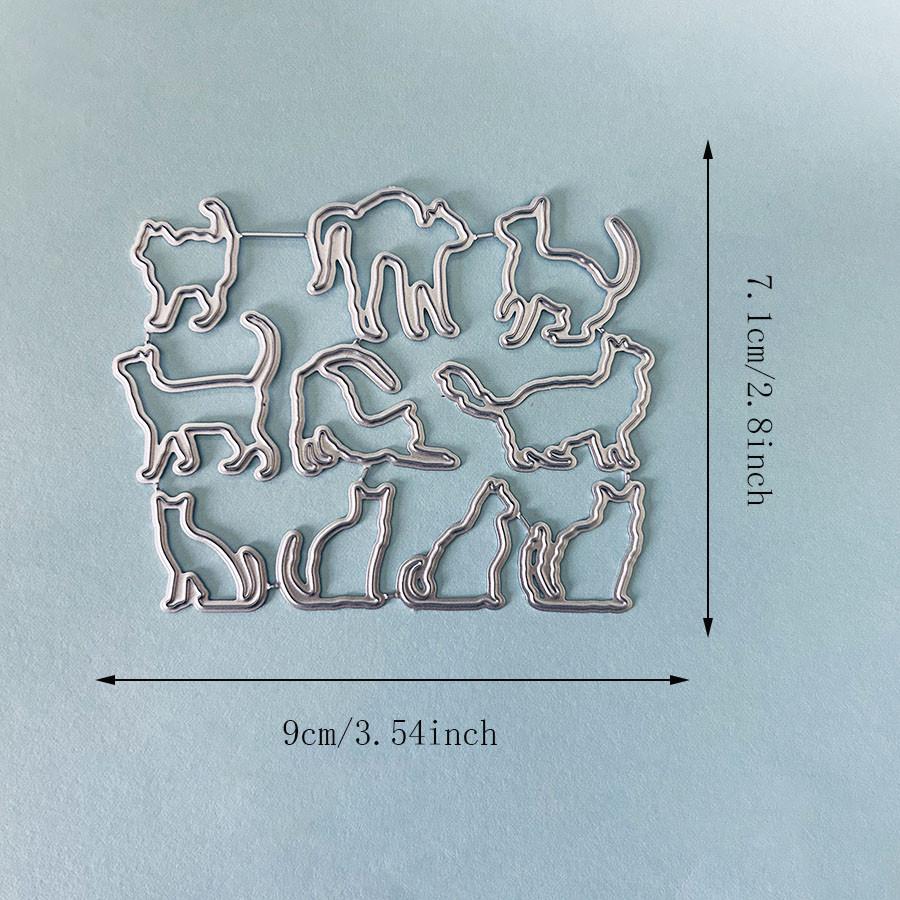 10pcs Cats Metal Cutting Dies Stencil for DIY Scrapbooking Photo Album Embossing Paper Cards Crafts Diecuts