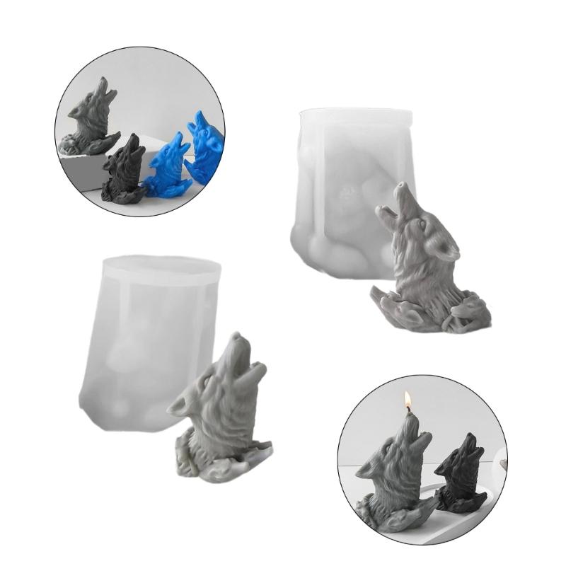 Силиконовая форма для свечей в виде головы волка DIY Животное 3D Формы для украшений из гипса и смолы Декор для дома Поделки Подарок для энтузиастов