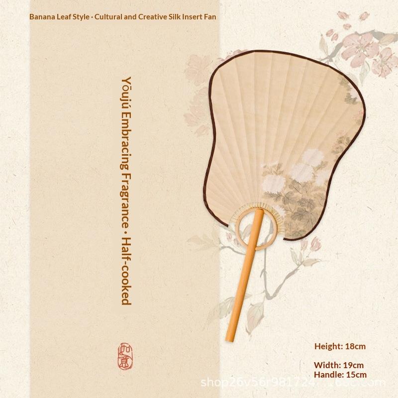 Wooden Shank Xuan Paper Fan Diy Calligraphy Handmade Vintage Group Fan Elegant Design Semi Mature Painting Hand Fan Female