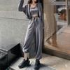 Spring Autumn Korean Style Fashion Casual Sports Slimming Women's Pants Elegant Women Vest + Jacket + Pants Three-piece Suit