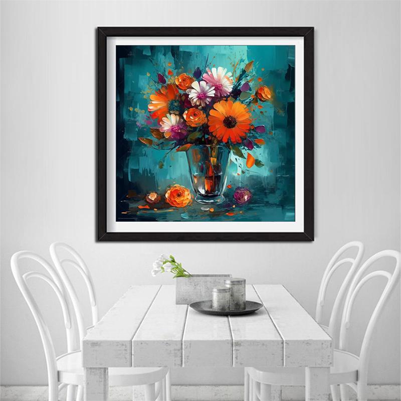 5d DIY Алмазная картина Вышивка крестом Картина маслом Цветочная ваза Алмазная вышивка Мозаика Полная круглая дрель Домашний декор Искусство