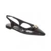 Ferragamo Zalu Embossed Leather Slingback Flat Black