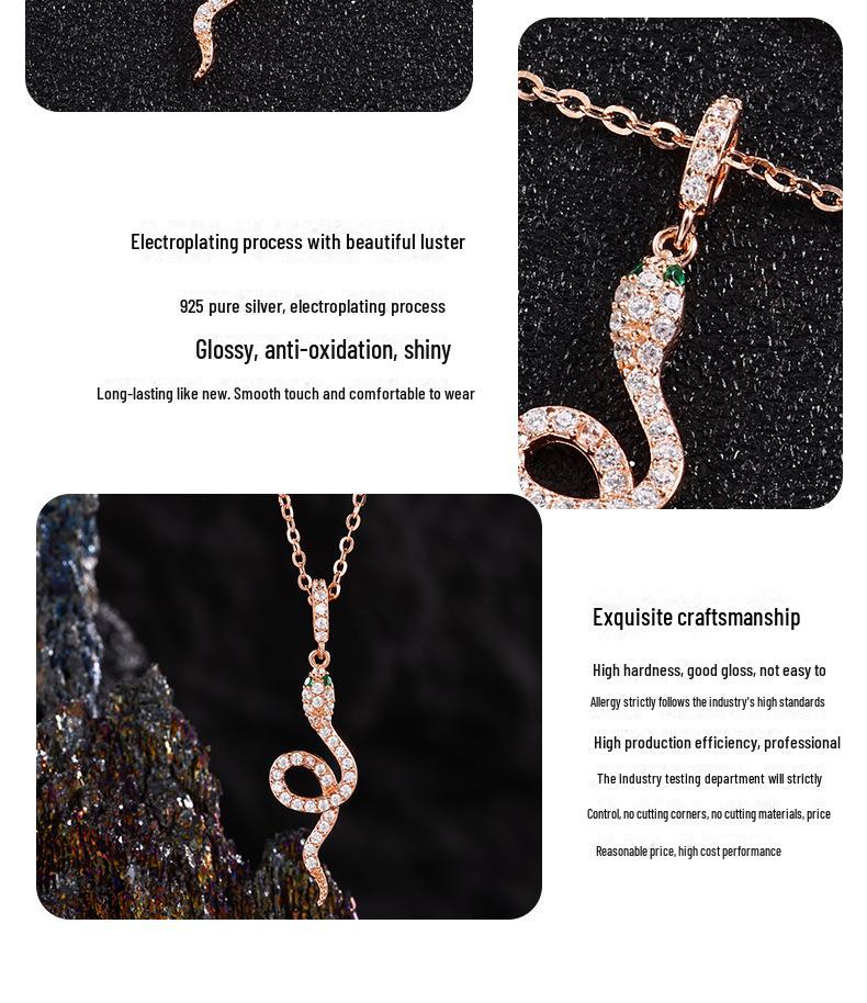 Ожерелье-змейка из стерлингового серебра 925 пробы в корейском стиле, легкая роскошь для женщин